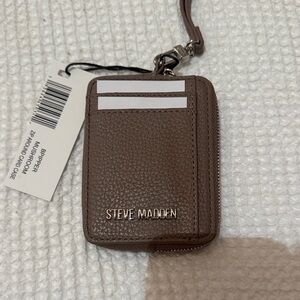 Steve Madden Tan Card Holder with Zipper